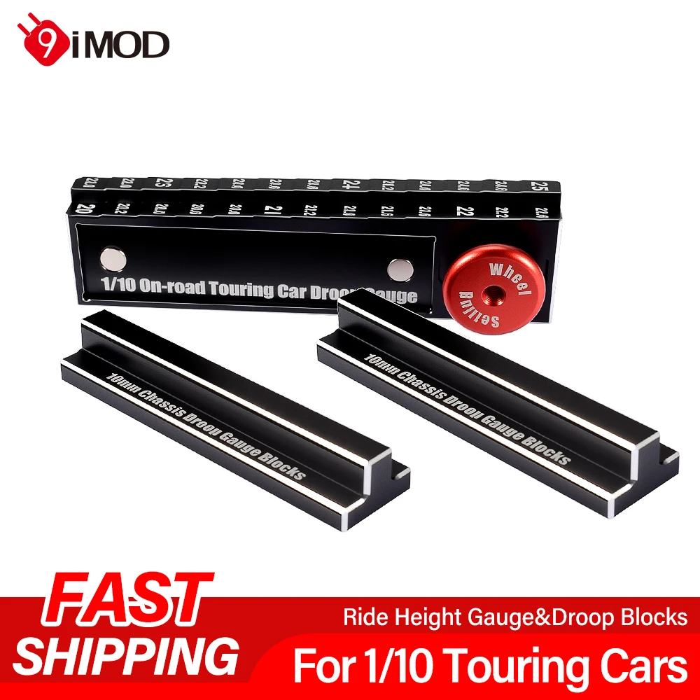 9IMOD RC Height Ruler Tool 20-25mm Ruler 10mm Chassis Droop Blocks With Magnetism Detachable Measuring Wheel for 1/10 RC Vehicle