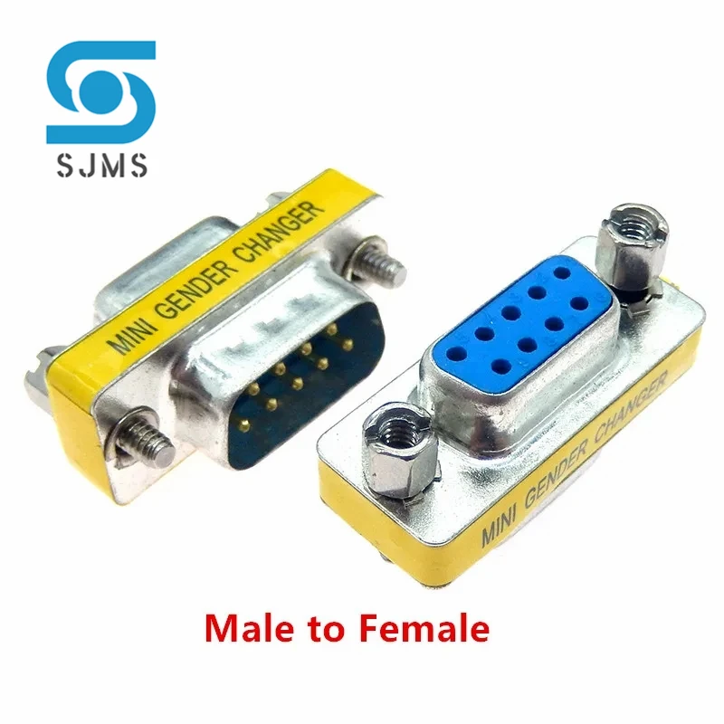 DB9 9Pin Male to Female/Male to Male/Female to Female/ Mini Gender Changer Adapter RS232 Serial plug Com Connector