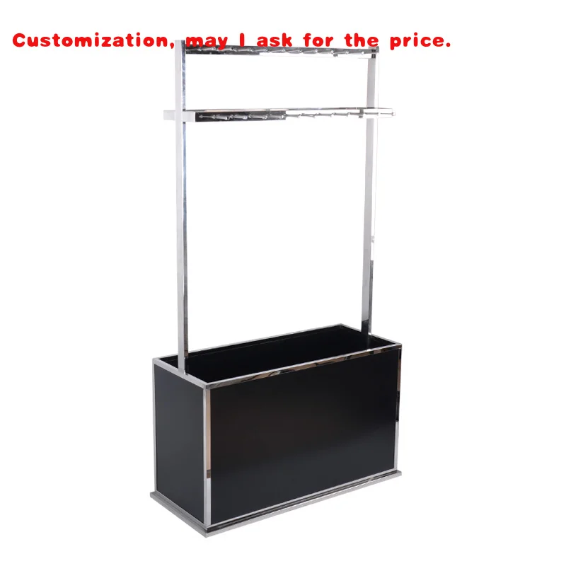 custom.Luxury Stainless Steel Floor Standing Belt Display Holder Shopping Center Black White Double Layer Rotating Belt Display