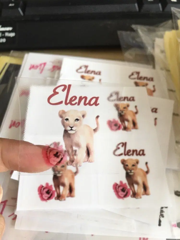 DIY 3-20CM 100 pieces/batch personalized transparent material wedding stickers baptism birthday party company logo view 6
