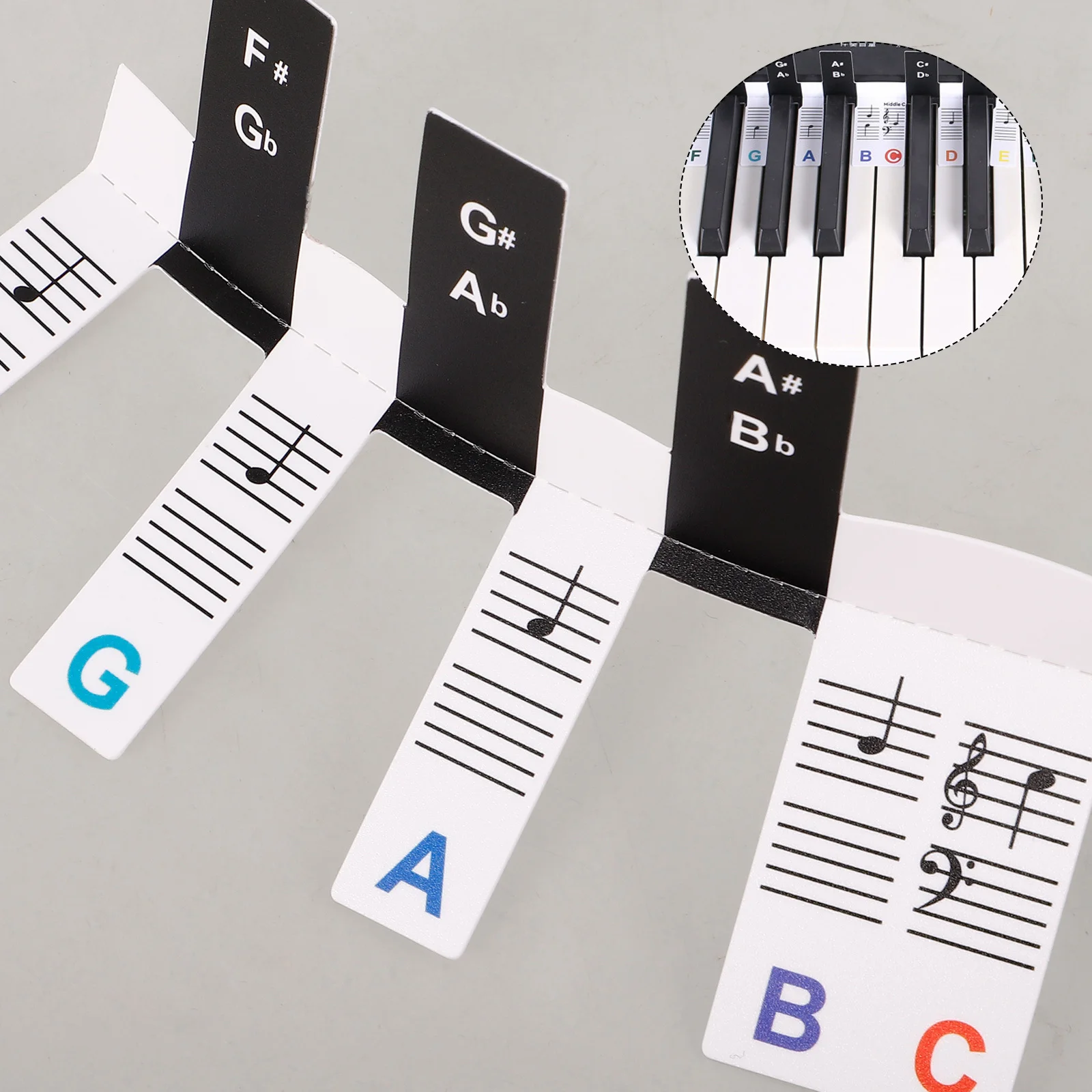 

2pcs Piano Key Stickers 88-Key Pvc Removable Keyboard Note Labels For Beginners Kids Learning Piano Electronic Organ Accessories
