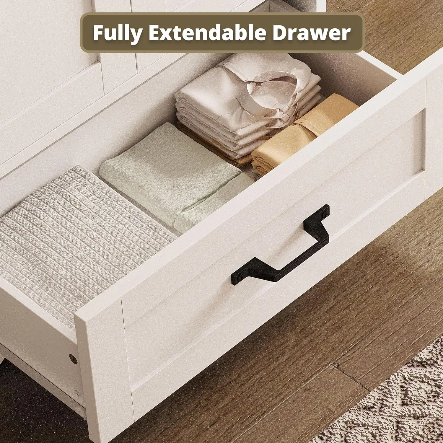 خزانة ملابس LIKIMIO Armoire مع أبواب وأدراج الحظيرة ومرآة كاملة و5 أرفف تخزين وخزانة غرفة نوم خشبية مقاس 70 بوصة