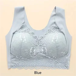 Women sexy lace bra camisole tank top underwear L XL XXL Breathable gathered without steel ring soft and comfortable leisure bra