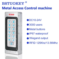 Clavier numérique de contrôle d'accès de RFID d'alliage de zinc en métal, IP67, étanche, lecteur de carte extérieur, porte, sécurité, codeur DC10-24V, 3000 utilisateurs