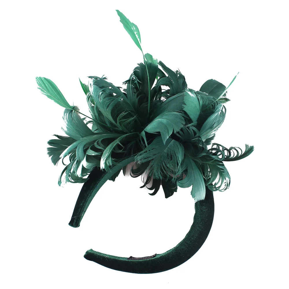 Elegant Ladies Party Headdress Wedding Hair Fascinators Hats Church Hairbands Accessories Turquoise Flower Occasion Headpieces