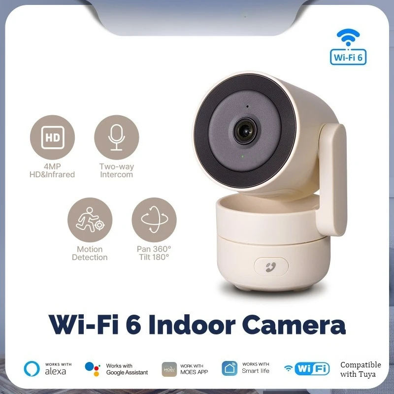 WiFi6 PTZ IP Camera Indoor Smart Security Camera IR Night Vision Motion Detection Monitor