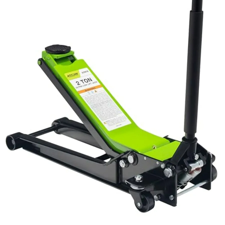 

2-Ton Extra Long Reach Low Profile Steel Floor Jack Dual Pump Pistons 2.75 24 Lift Range Heavy-Duty Construction