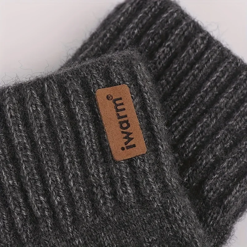 Winter Warm Cycling Gloves  DROPSHIPPING  Alpaca Wool Gloves Full Finger Touchscreen Cashmere Thickening Knitted Driving Gloves image 4