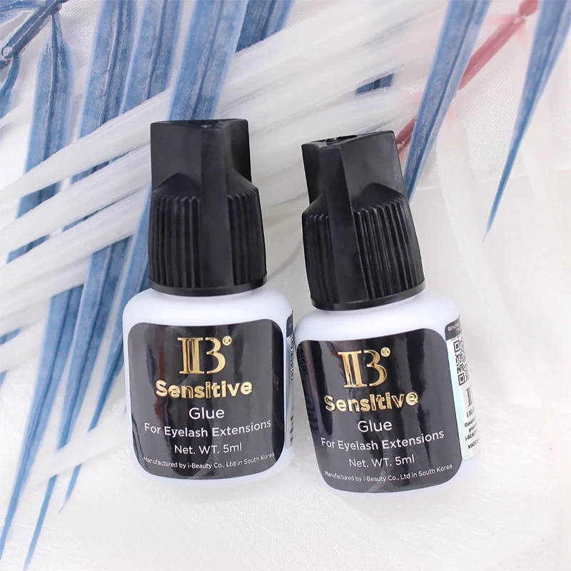 2 Bottles IB Sensitive Glue for Eyelash Extensions 5ml Professional IBeauty Black Cap False Lash Glue Makeup Tools Wholesale