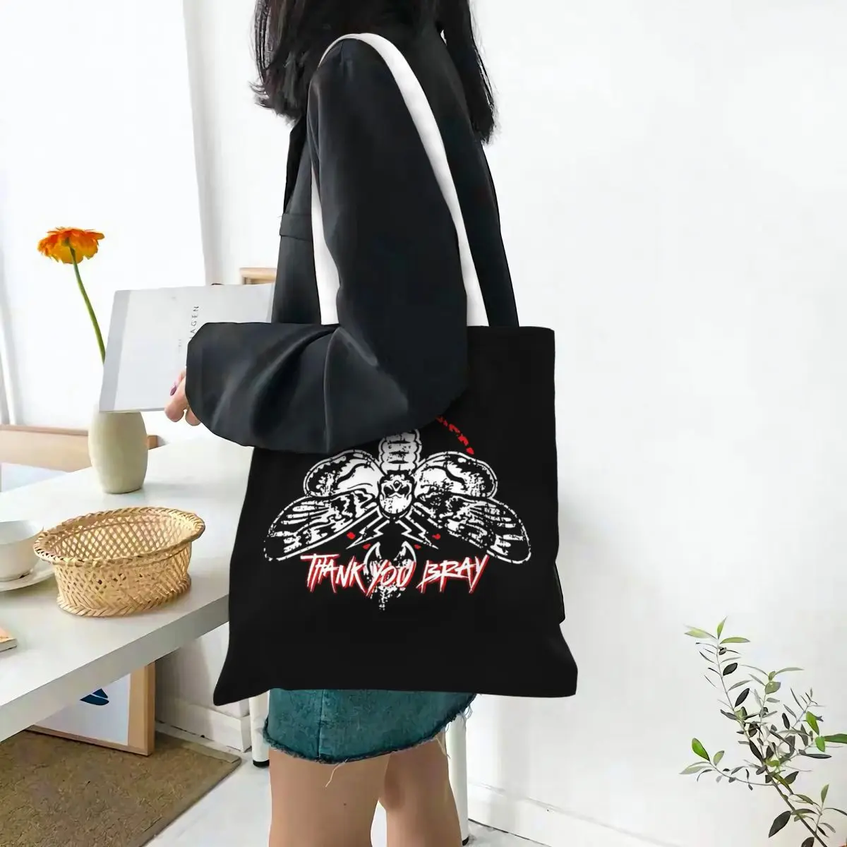 Bray Wyatt The Fiend Shopping Bags Canvas The Tote Bag Folding for Girls Shoulder Tote Travel Handbag