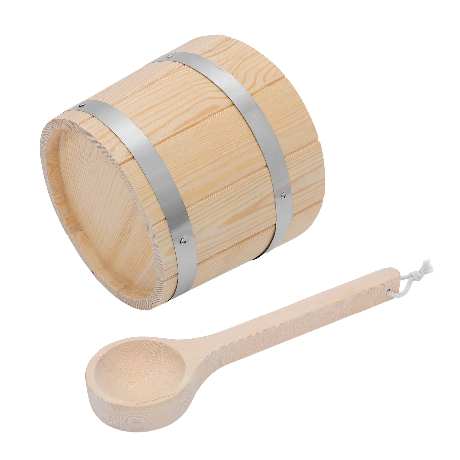 

1Set 5L Sauna Water Bucket with Wooden Scoop Functional Bath Ladle Set for Home Spa Steam Room Shower Bucket and Spoon