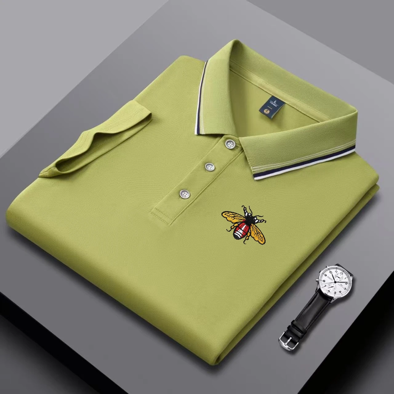 New Embroidered Short Sleeved Polo Shirt for Summer, Comfortable, Cool, Breathable Golf Business Casual Top T-shirt