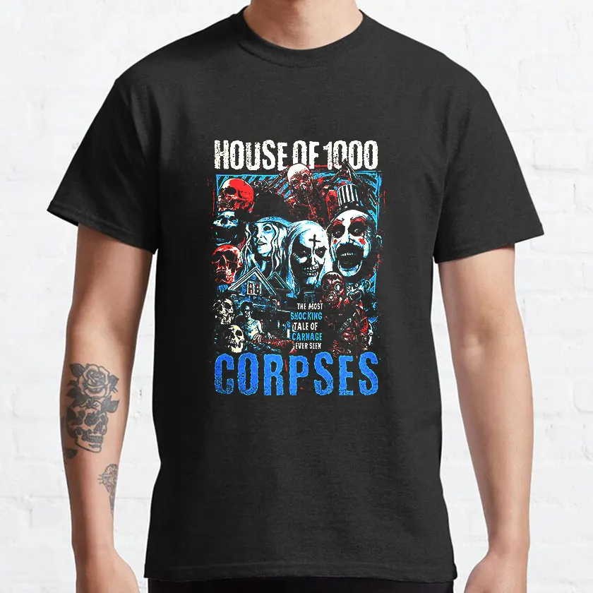 House of 1000 Corpses Carnage  retro horro movie Captain Spaulding scary film The devil's rejects printed t shir plus size tee