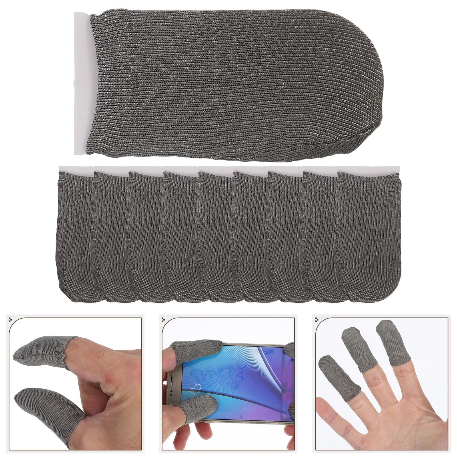 

10Pcs Finger Sleeve Game Covers Elastic Fiber High Sensitivity Sweat Resistant Non Slip Finger Protector for Mobile Gaming