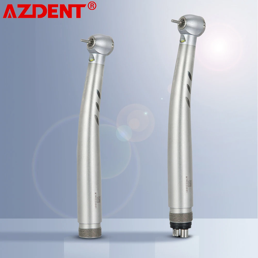 AZDENT Dental LED High Speed Handpiece Push Button Standard E-generator Ceramic 4 Water Spray 2023 Lab Dentistry Equipments