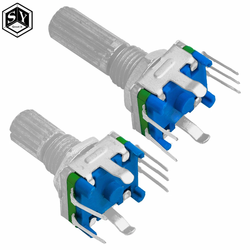 Original,Rotary encoder,code switch/EC11/ digital potentiometer with switch 5Pin handle length 20mm 15MM