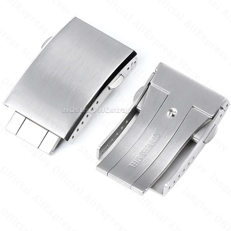 18 мм, 20 мм, 22 мм, твердая пряжка из нержавеющей стали 316L, регулируемая металлическая кнопка для Seiko, удлиненная двойная складная застежка, аксессуар