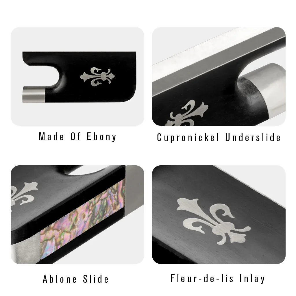 

Full Size Cello Bow Frog 4/4 Silver Mounted Full Lined For Pernambuco Cello Bow Parts Carbon Fiber Cello Bow Accessories