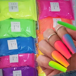 50/10g Neon Phosphor Pigment Powder,Colorful Fluorescent Sugar Nail Powder ,Longest Lasting 3D Phosphor Dust Pigment Paillettes