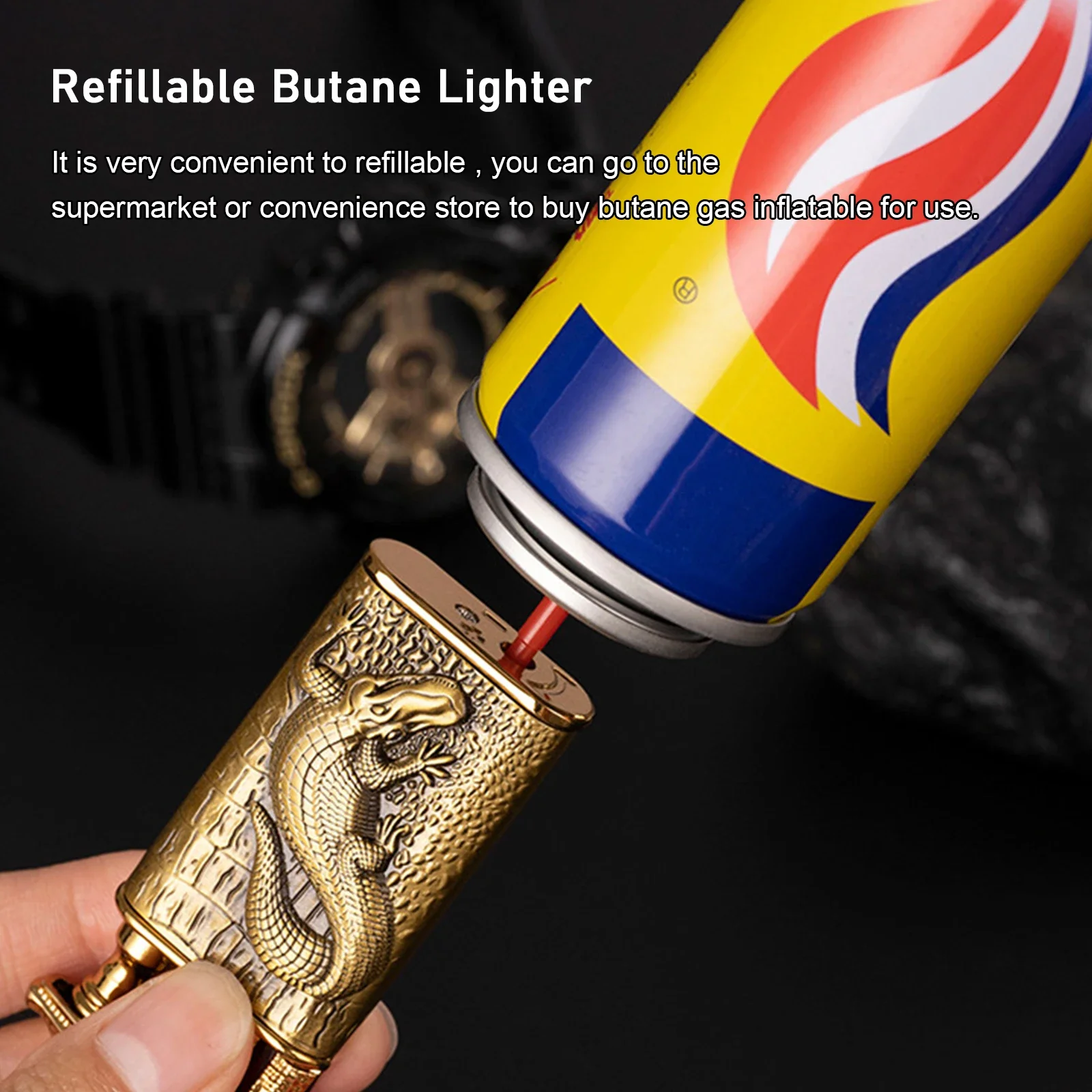 2024New Cool Dragon Dual Flame Torch Lighter Windproof Jet Smoking Accessories Cigarette Lighter Men\'s Gift Wholesale