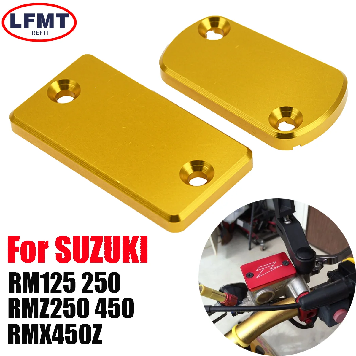 

Motorcycle CNC Front Rear Brake Fluid Reservoir Cover For Suzuki RM125 RM250 RMZ250 RMZ450 RMX450Z 2004-2008 2018