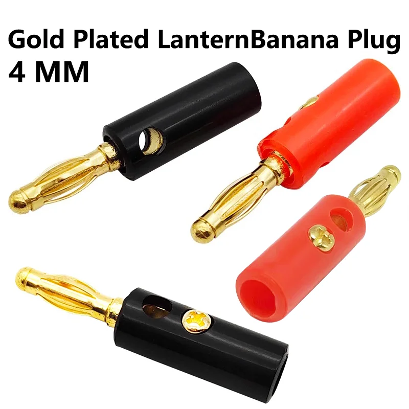 

40PCS 4mm Banana Plug For Speaker Wire Red Black Audio Speaker Cable Wiring Post Gold Plated Banana Connector