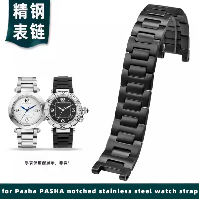 for Cartier Pasha WSPA0013 W31077U2 Stainless Steel Watch Band 16*8mm 18*10mm 20*12mm 22*14mm Concave Replacement Strap