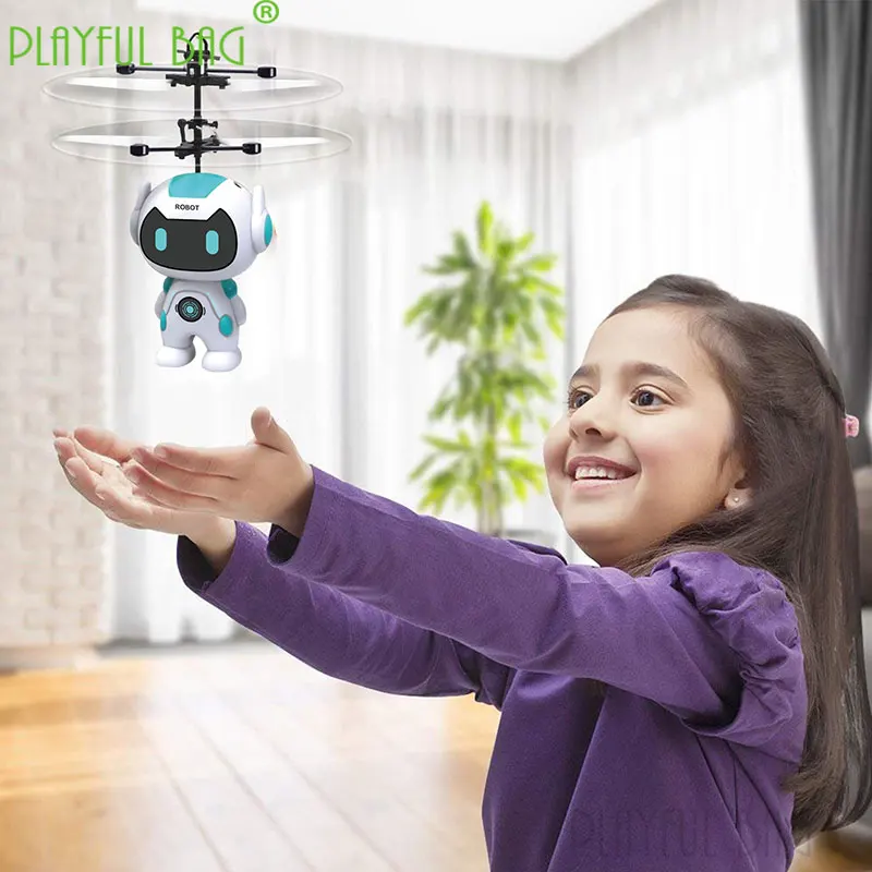 Telecomando rilevamento aereo modello di Robot giocattoli volanti a induzione LED RC Drone ricarica USB rilevamento dei gesti regali per bambini VG85