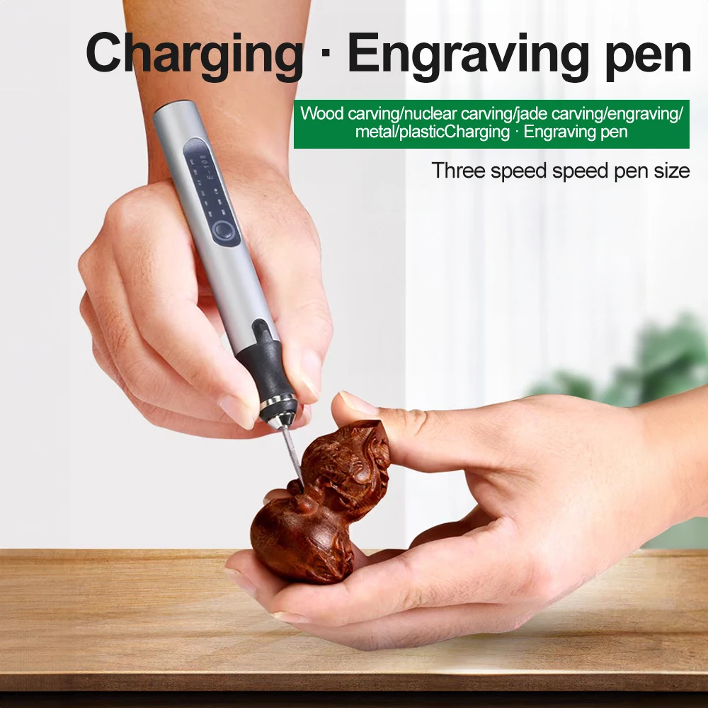 Electric Mini Grinder Engraving Pen Graveerpen 3-Speed Wireless Rotary Tool Drill for Jewelry Glass Wood Ceramic Metal Plastic