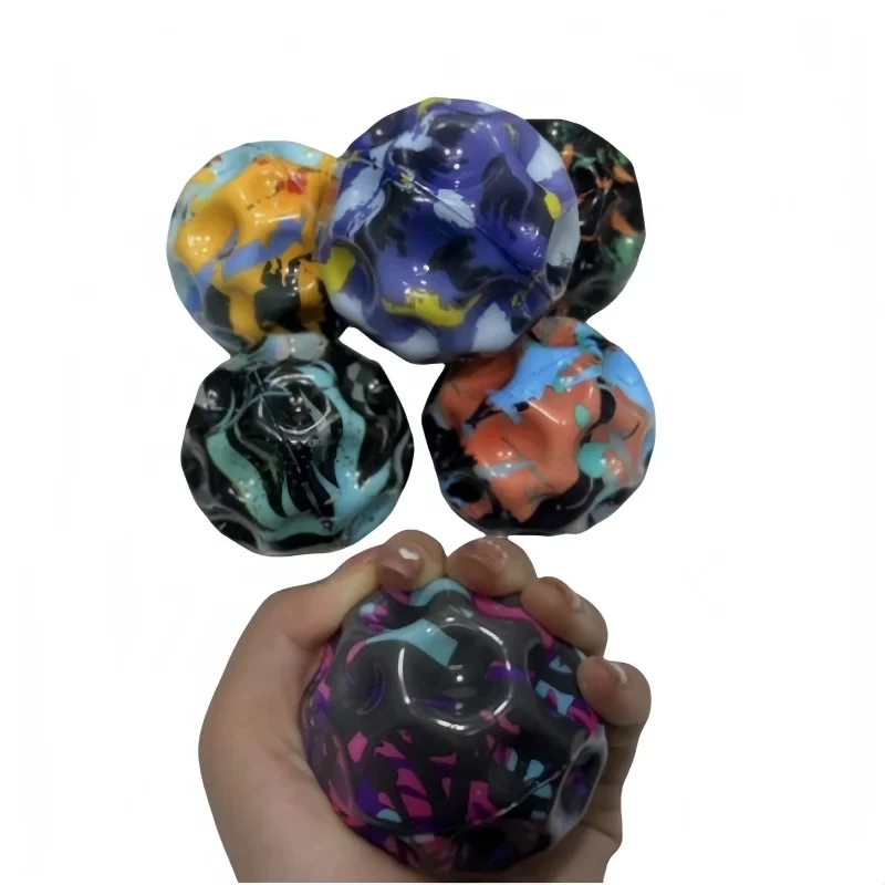 12Pcs Colorful High Bounce Moon Surface Sports Toy Ball Hand Eye Coordination Ball Pressure Reducing Elastic Ball Outdoor Game