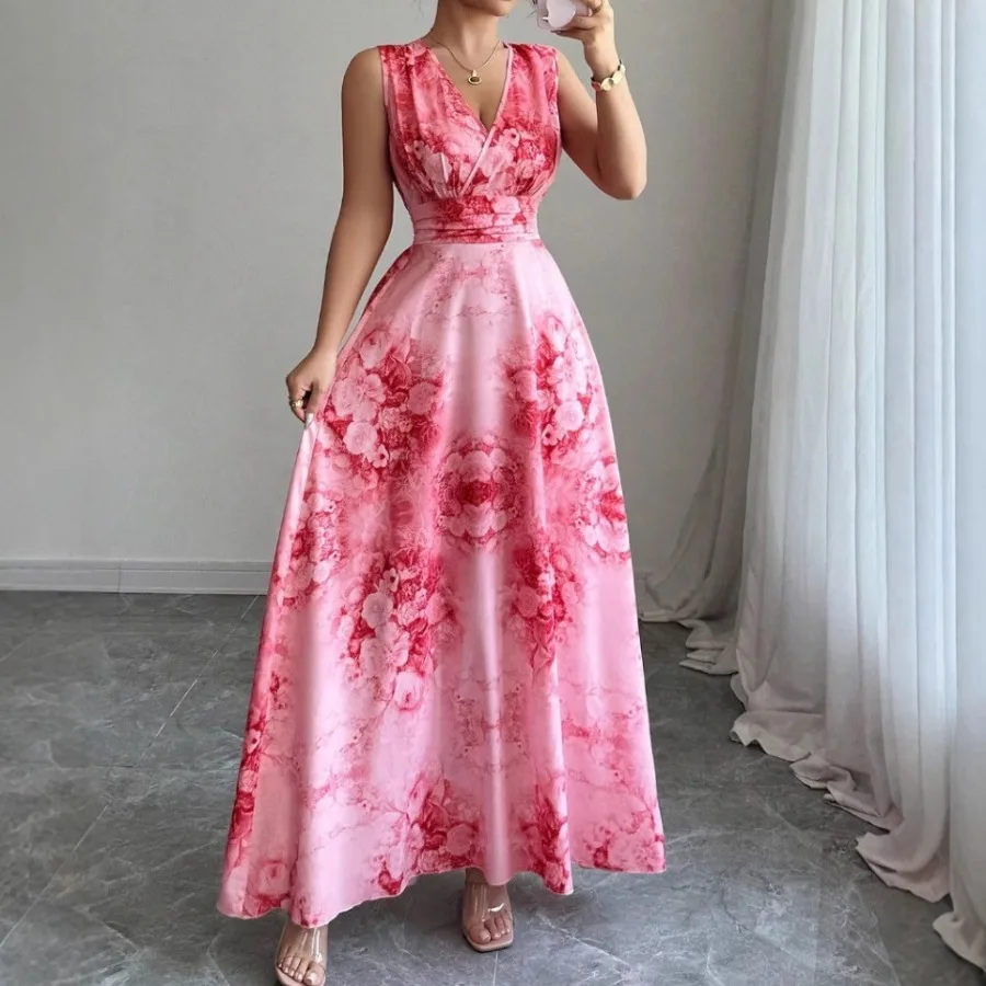 

【New style】Beach dress Bohemian long dress coat women's summer new waist waist slimming seaside vacation dress