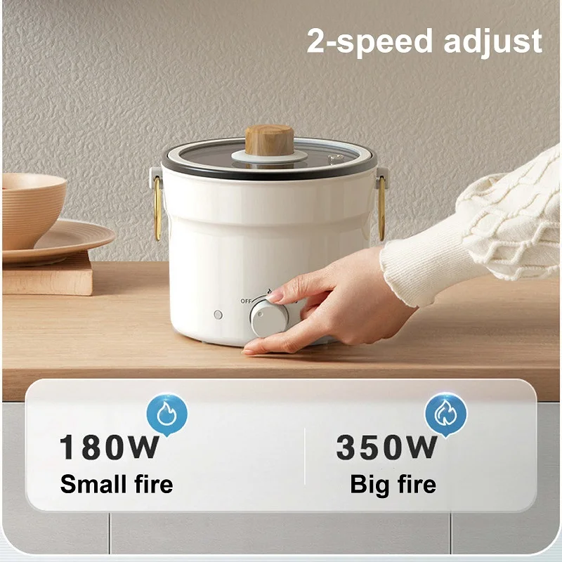 1L وعاء الطبخ الكهربائي طالب عنبر منخفضة الطاقة إناء/ قدر متعددة الوظائف آلة الإفطار باخرة غير عصا مقلاة 220 فولت