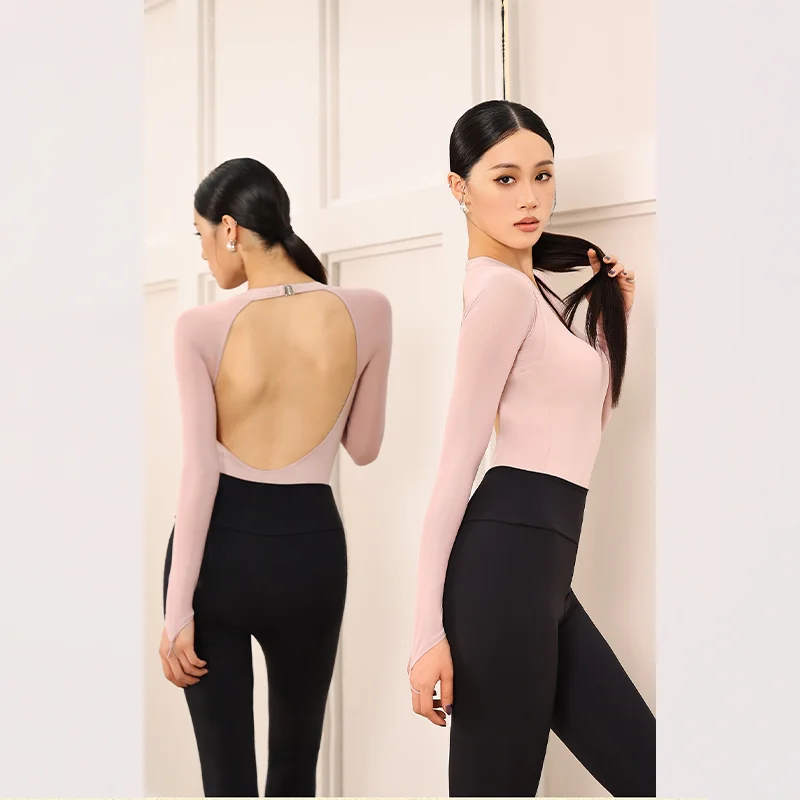 

Одежда для латинских танцев 2025, женский топ с v-образным вырезом и открытой спиной, длинными рукавами + сексуальные леггинсы, комплект с длинными брюками, тренировочный костюм для танго, чача, самбы