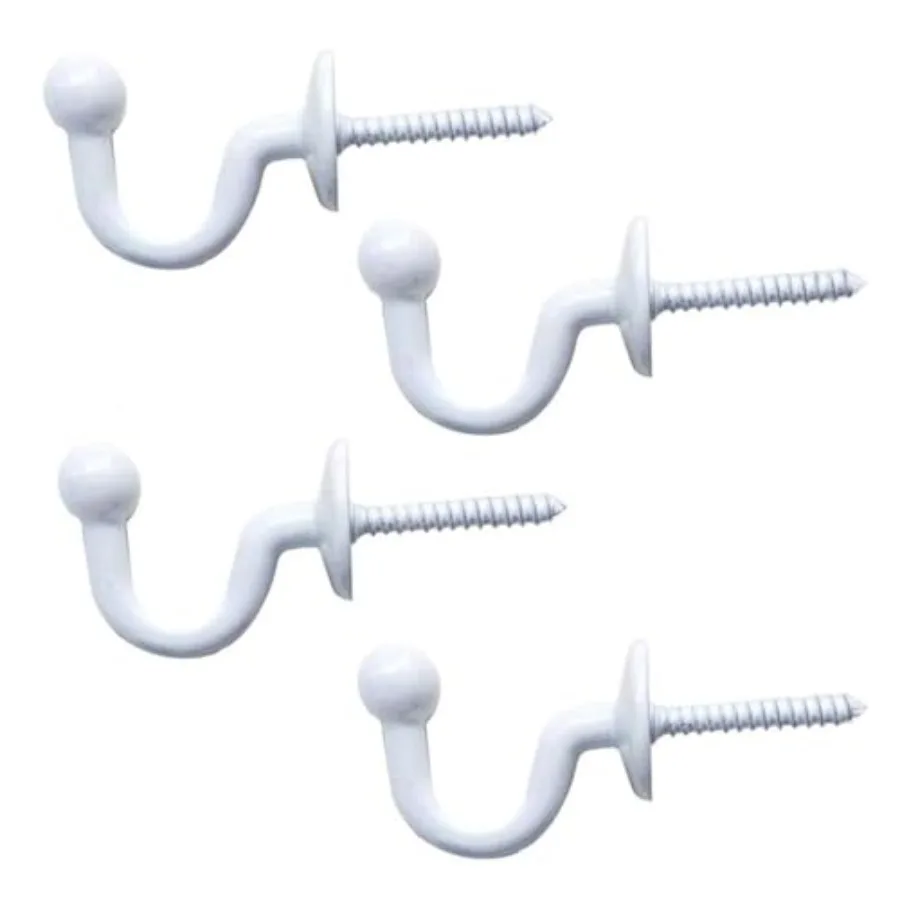 2 Pairs Curtain Hooks for Drapes, European Style Curtain Hook, Window Curtain Holdback Hooks Tiebacks, Heavy Duty Wall Mounted