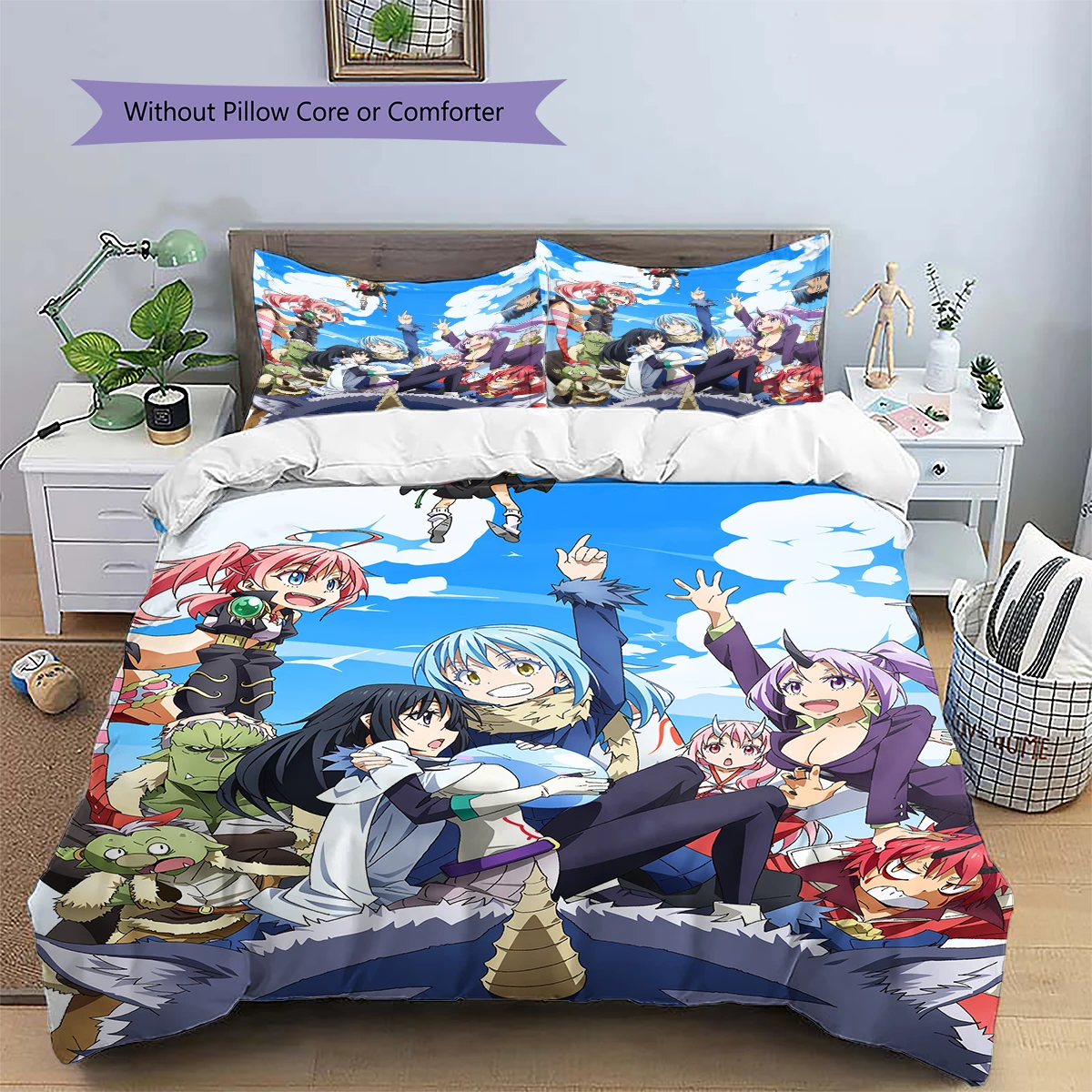 That Time I Got Reincarnated as a Slime Duvet Cover Set Patterned Pillowcase Nice Fan Gift Anime Daily Use Bedding Decor -xia74