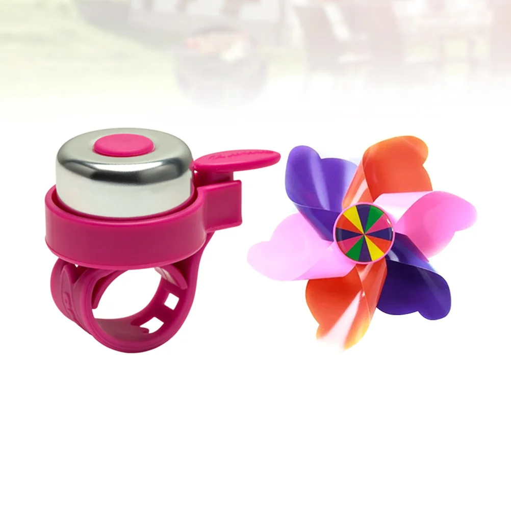 

1 комплект, креативная велосипедная ветряная мельница, набор колокольчиков с ручкой, розовые аксессуары для украшения велосипеда, забавный колокольчик с ручкой, ветряная мельница