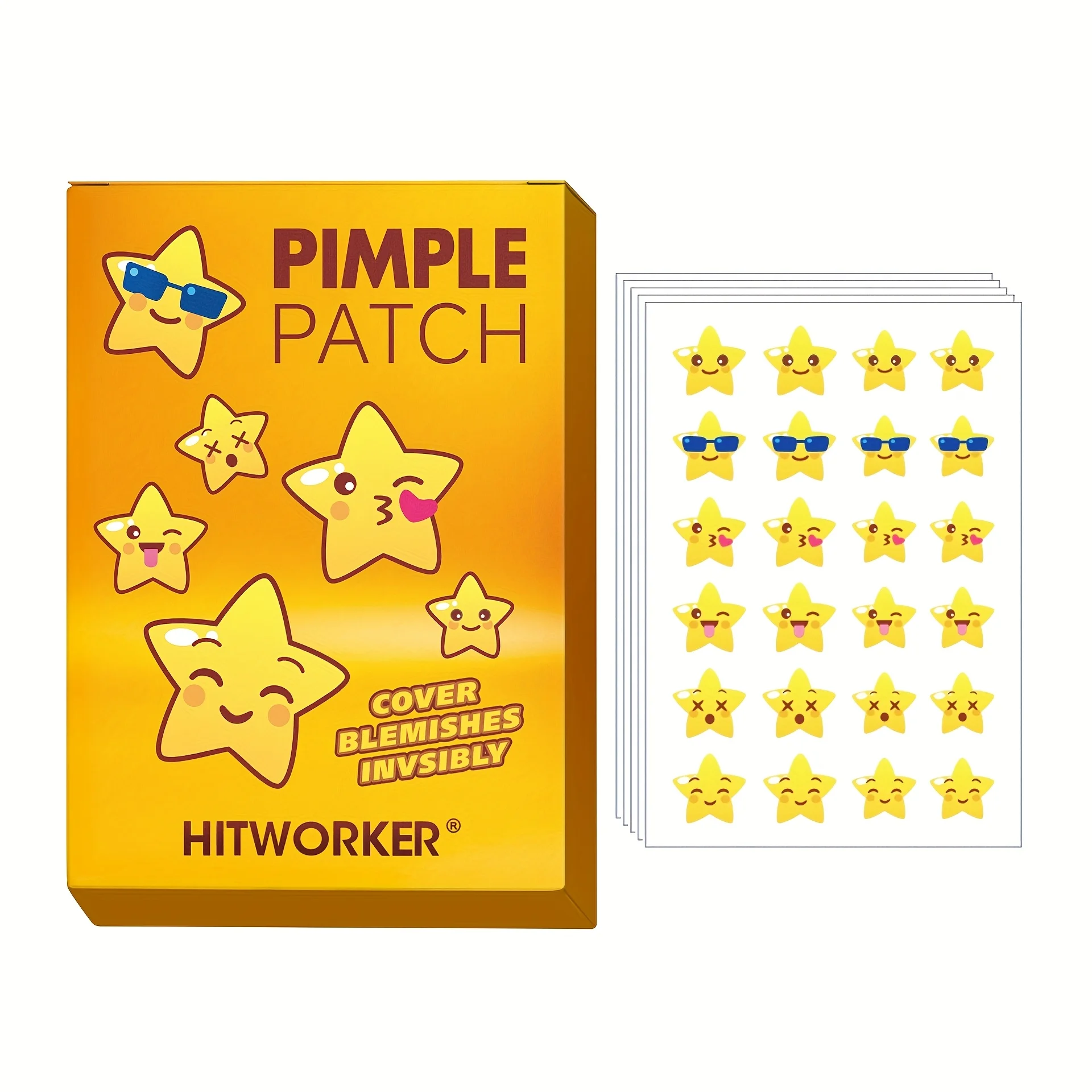

120pcs Star Shape Pimple Colorful Hydrocolloid Acne Patches Facial Skin Care Isolate Air Pollution Closed Acne Blemishes Cover