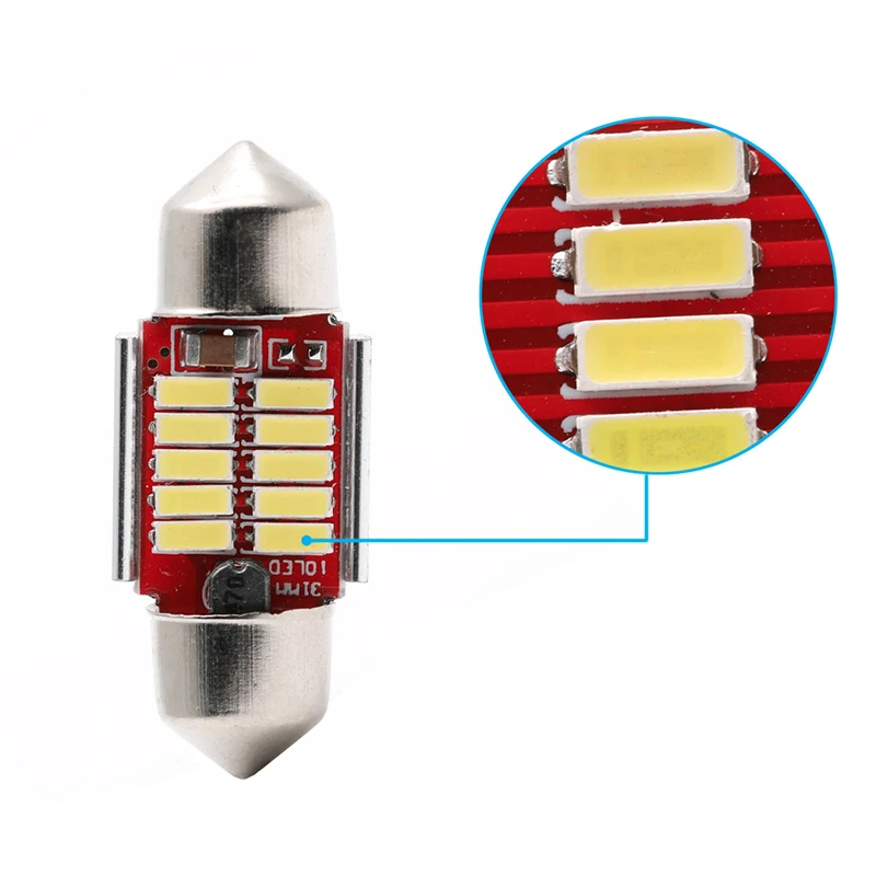 2 قطعة C5W LED 12SMD Canbus اكليل 31 مللي متر 36 مللي متر 39 مللي متر 41 مللي متر سيارة شاحنة لمبة الداخلية القراءة ضوء لوحة ترخيص مصباح خطأ مجاني 12V24V