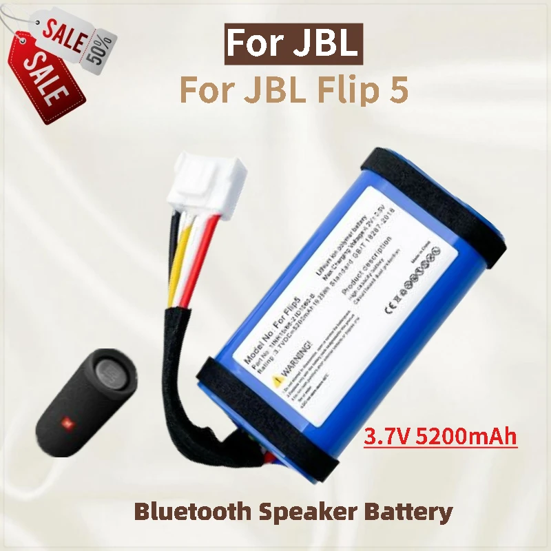 

High Quality Battery 3.7V 5200mAh For JBL Flip 5 Bluetooth Speaker Brand New Replacement Battery