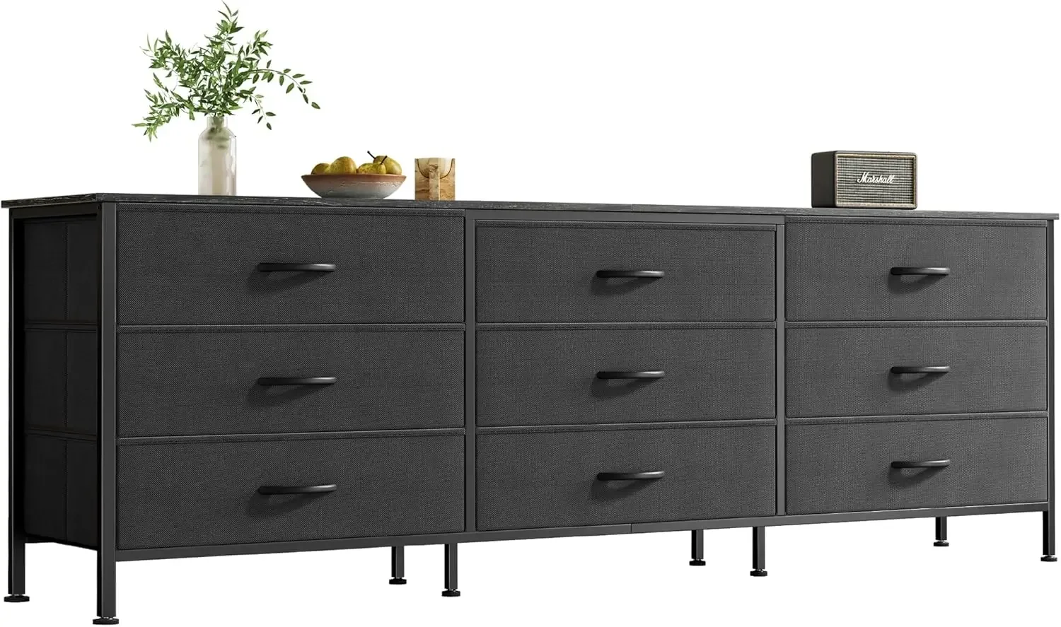 63 Inch Dresser for Bedroom, Dresser for Closet with 9 Drawers, Large TV Stand for 55, 65, 70 Inch TV, Entertainment Center