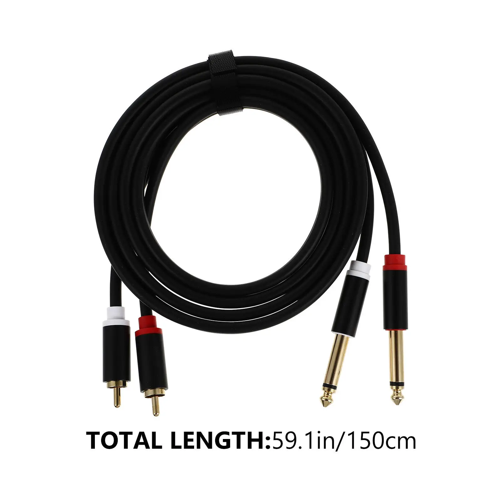 2Pcs Pro Audio Cable Aluminum Alloy Body Low Noise High Fidelity Signal Transfer Long Service Life for Mixer Speaker Amplifier