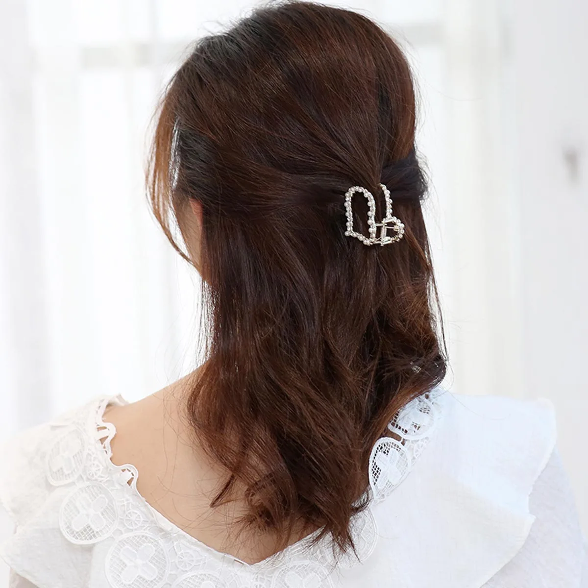 

3Pcs Hair Clips Women Girls Durable Alloy Pearl Rhinestone Bobby Pins Fashion Hairpin White Elegant Wedding Party