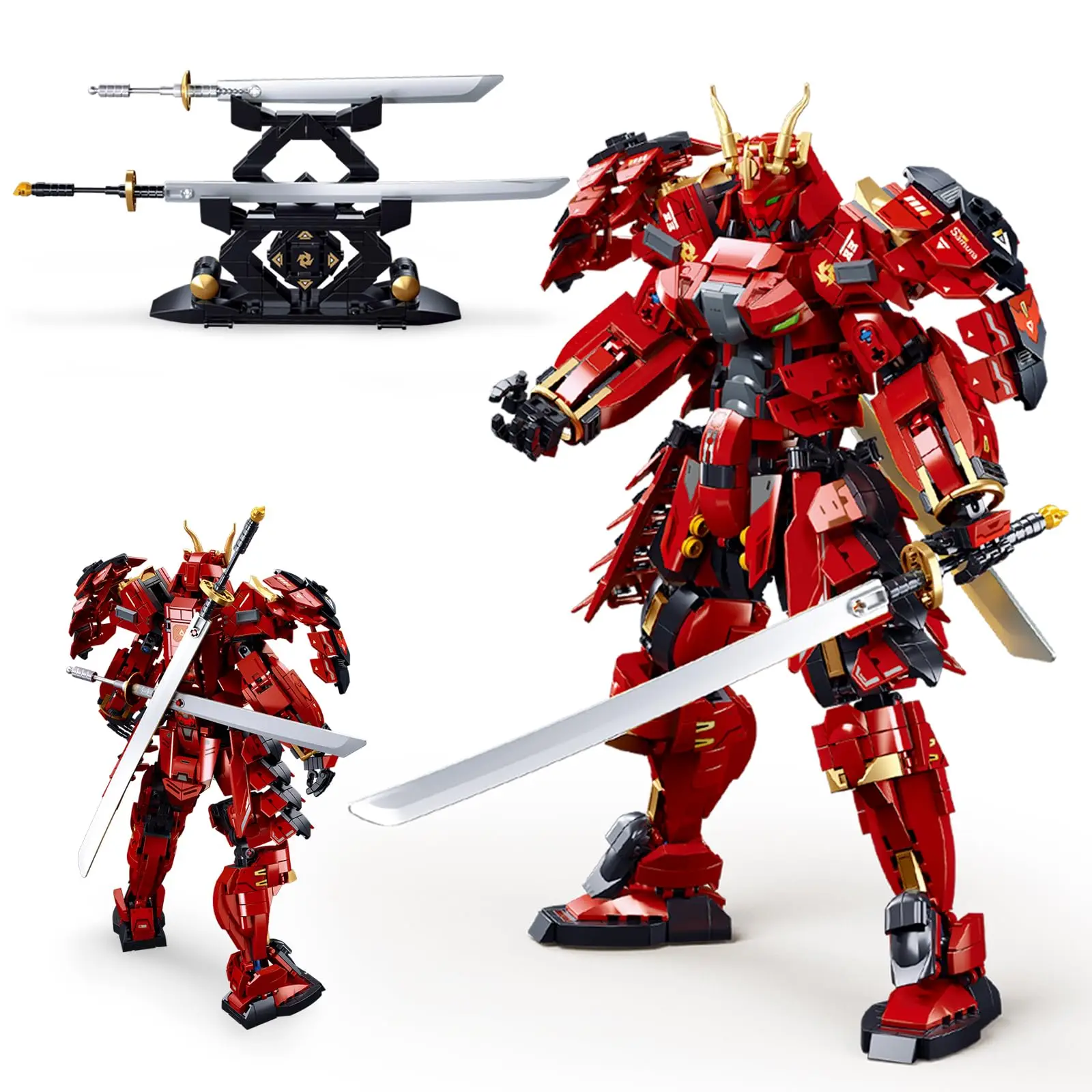 

923Pcs Samurai Mech Building Blocks Sets Japanese Warrior Model Play Kits Creative Collectible Toys Gifts for Adults Teens Boys