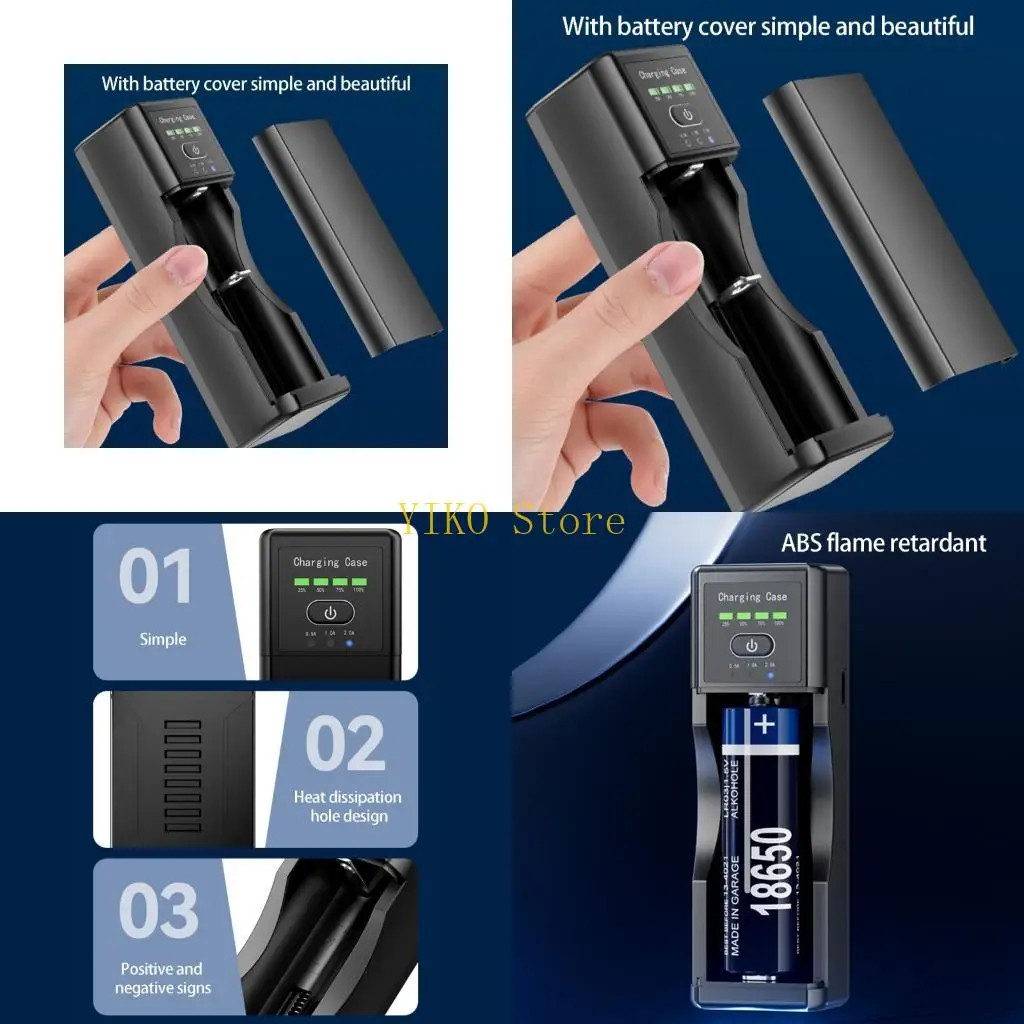 K32C Intelligent 26650 Battery Chargers With Fireproof Material And Short Circuits Prevention