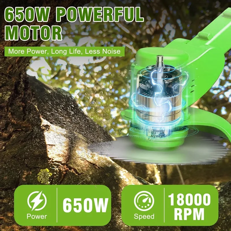 PZHI Brushless Cordless Electric Weed Lawn Mower 2-in-1, 18000 RPM Grass String Trimmer Edger, 24V Battery Powered, for Garden