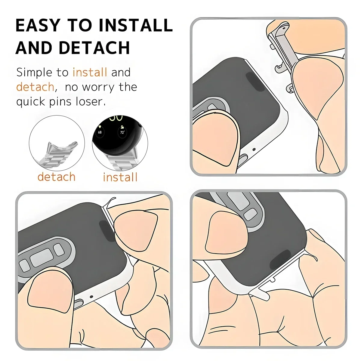 2 قطعة حزام ساعة اليد موصل محول لساعة جوجل بيكسل 3 41 مللي متر 45 مللي متر اكسسوارات معدنية Smartwatch محولات استبدال