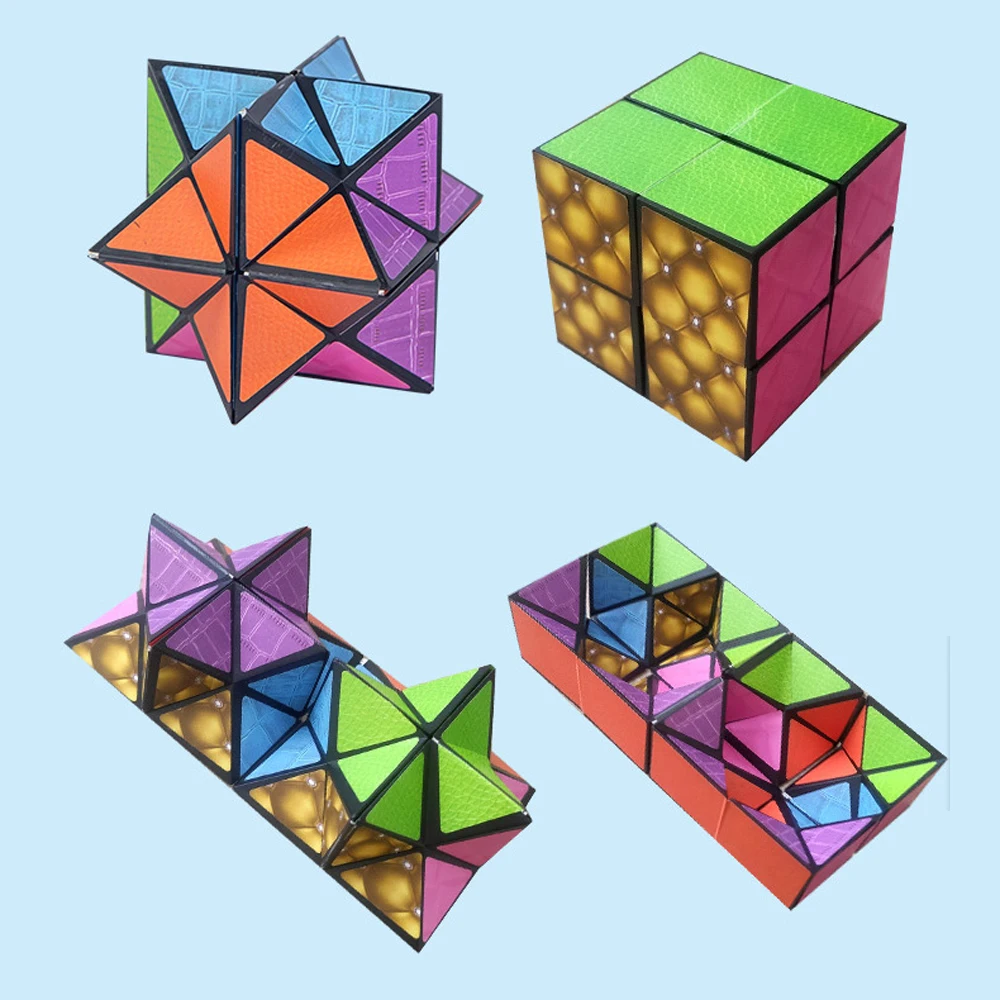 Magic Cubo Fidget Toys for Kids Geometric Changeable Magnetic Anti Stress 3D Hand Flip Puzzle Cubo Creative Boy Toys Xmas Gifts