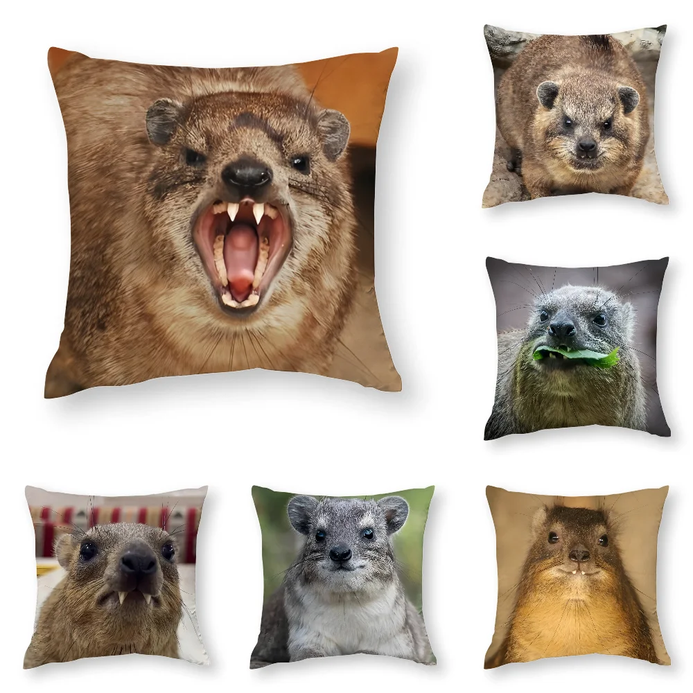

Rock Hyrax Animal Pillow Case 3D Print Polyester Fiber 45*45 cm Home Sofa Throw Pillow Cover Decoration Festival Gift