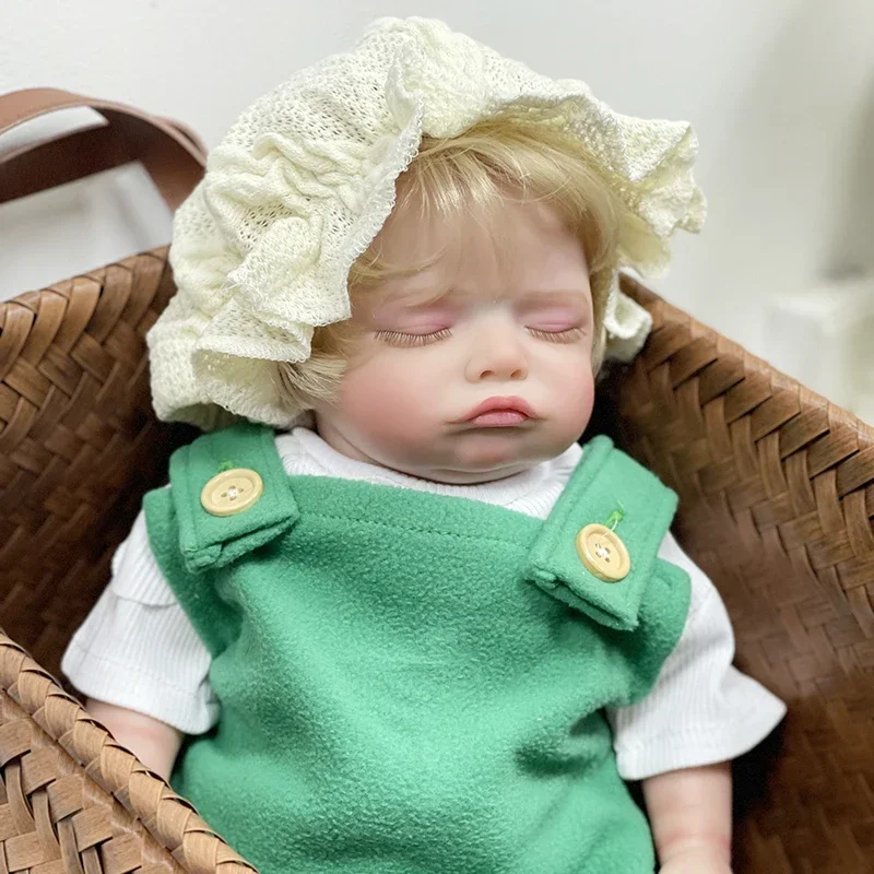 

45CM Already Finished Reborn Doll Rosalie with Blonde Hair Newborn Baby Size 3D Skin with Visible Veins muñecas Bebe reborn