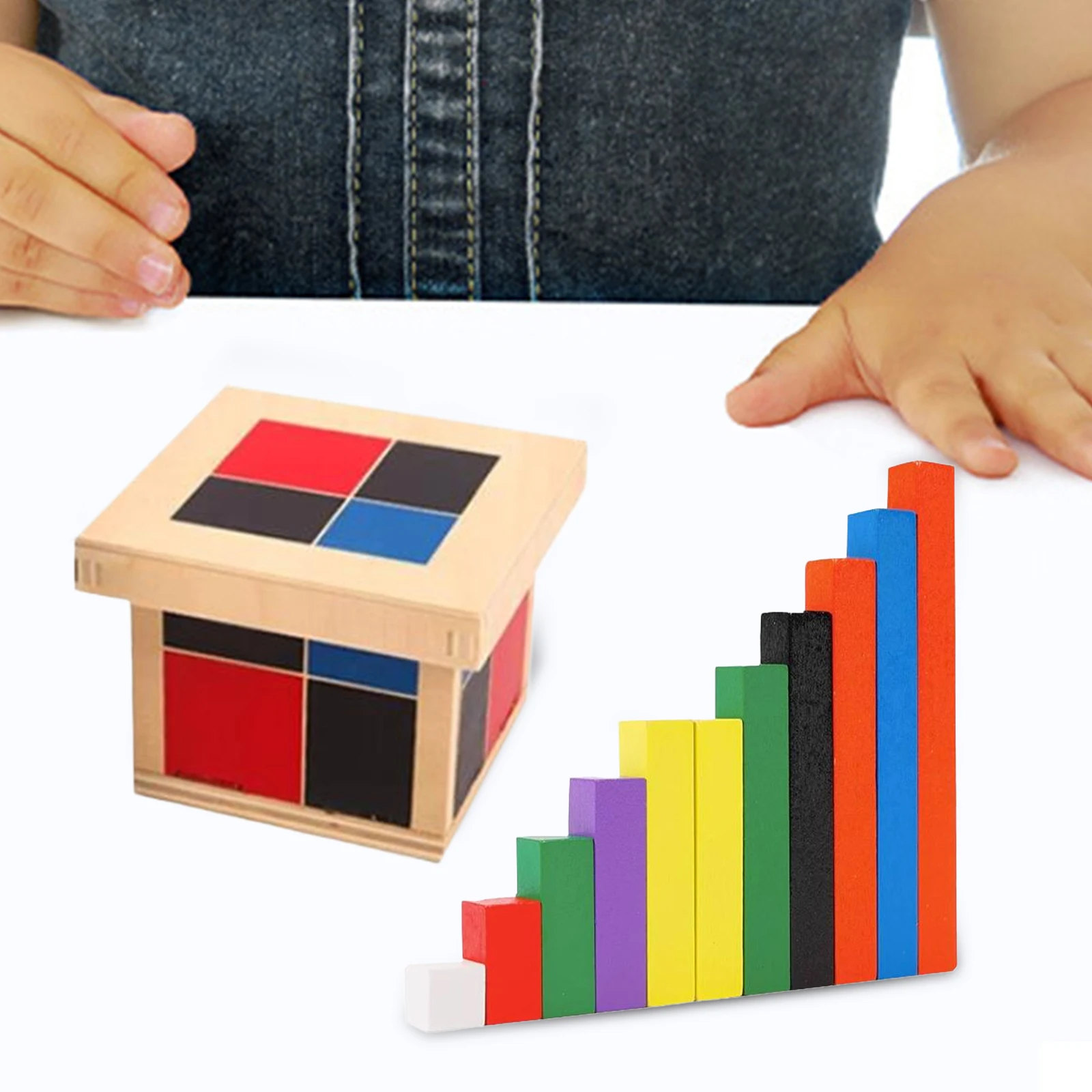 Wooden Cube Toy Early Educational Kid Math Learn Toys Preschool Early Learning Tool Toys for Boys Girls Toddlers Children Baby